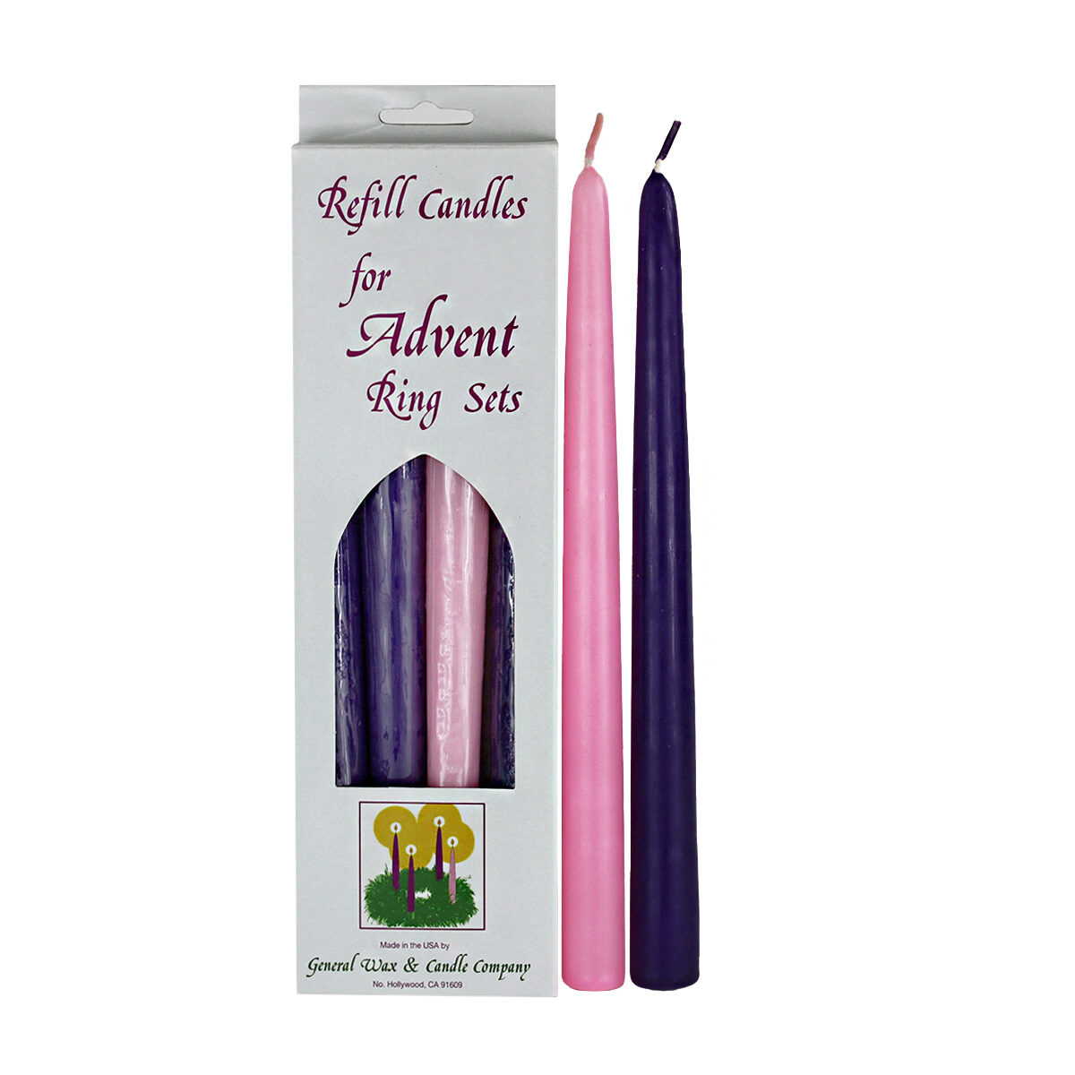 Advent Assortment Taper 10 inch Candles, Pack of 4 candles