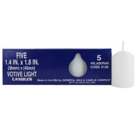 15 Hour Unscented Votive Candle White (5 pack)
