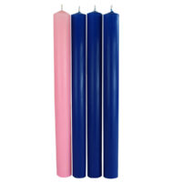 ADVENT TAPER CANDLES with 51% BEESWAX (3 Blue & 1 Pink)