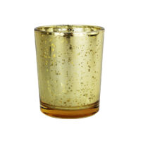 Glass Votive Candle Holder Rustic Gold