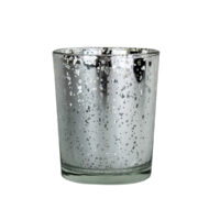 Glass Votive Candle Holder Rustic Silver
