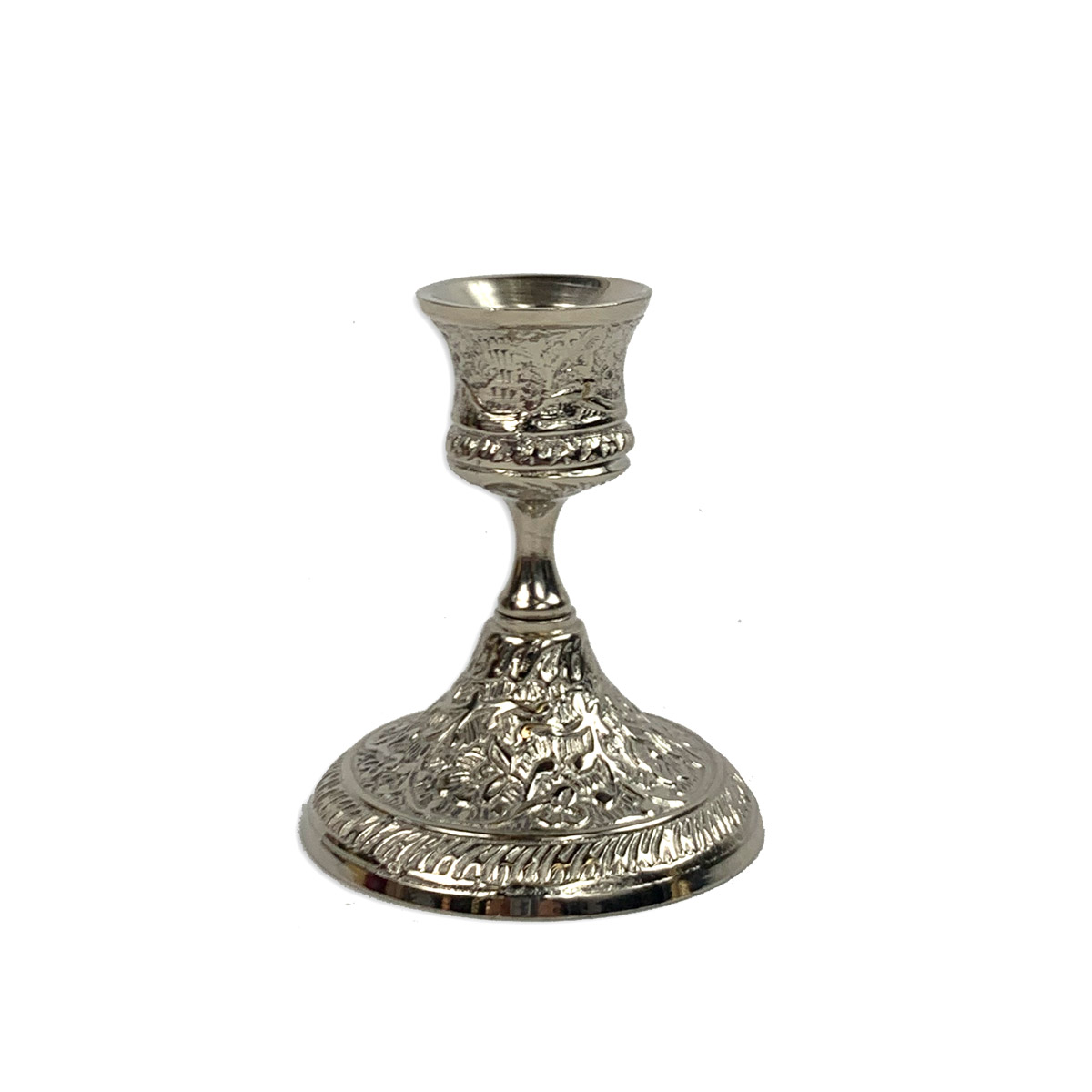 ORNATE BRASS TAPER CANDLE HOLDER (Silver)