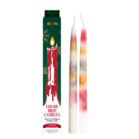 red COLOR HOLIDAY DRIP TAPER CANDLE