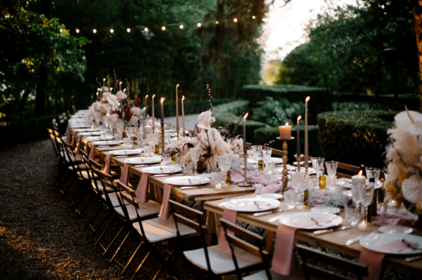 wedding table with candles
