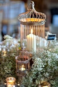Candle In Birdcages for wedding decoration