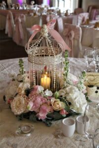 wedding decoration with Candle In Birdcages 