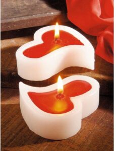 heart-shape candles and décor 
