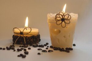 candle decoration ideas with coffee beans 