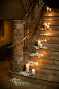 Staircase With Candle decoration 