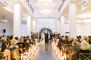 Wedding aisle decoration with candles