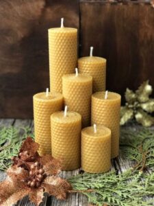 decoration with beeswax candles
