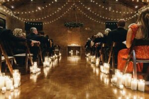 church decoration for wedding with candles