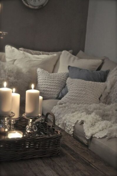 coffee table décor with candles