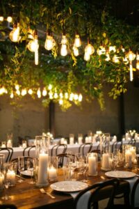 wedding candle decor with candles of different height