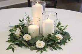 wedding candle decoration with candles of different height