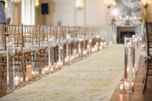 wedding ceremony decoration with candles