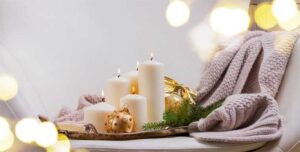 Home interior décor with different candles