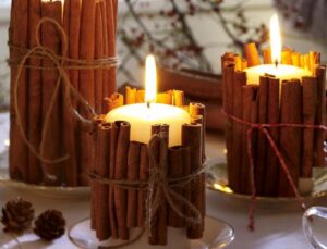 Inspiring ideas on how to decorate candles with cinnamon