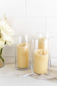 candles in glass jars