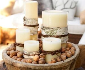 decorate pillar candles with seeds
