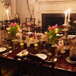 Dinner-Party Candles and candlesticks and interior design