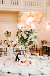 Wedding table decor with candles 
