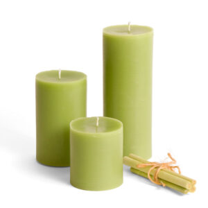 lemongrass beeswax pillar candle as wellness candles