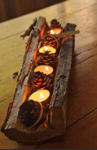 Thanksgiving decoration with tealight candles
