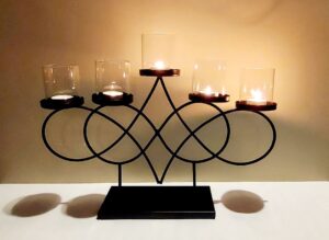 tealight candle decoration in glass