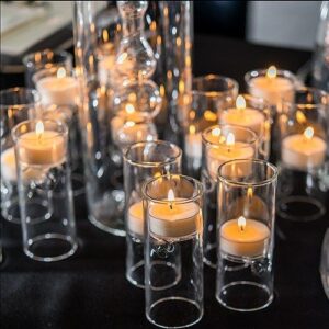 tealight candles in glasses