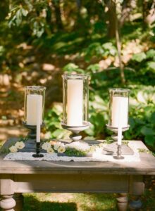 wedding decor with pillar candles