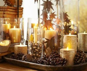 aroma candles in jar for fall candle decoration