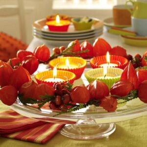 ground cherry tealight candle decoration
