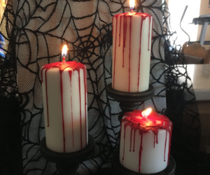 halloween blood pillar candles 