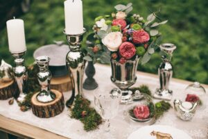 table decoration with candles and flowers 14