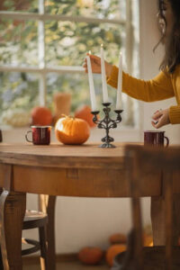 taper candle decor for fall