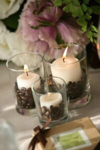 tealight candles decoration with coffee jar