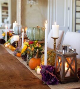 thanksgiving fall candle decoration