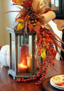 thanksgiving pumpkin candle decoration