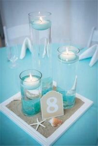candles for weddings with a beach theme