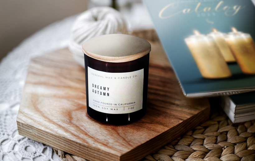 dreamy autumn candle in jar