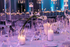 wedding table decoration with candles