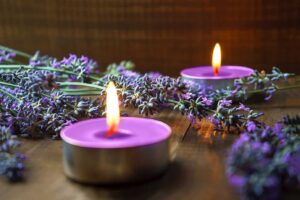 Lavender tealight candles