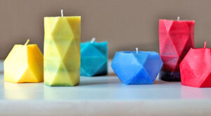 color geometric shapes candles 