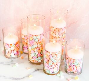 DIY candy heart candles 