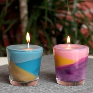 DIY rainbow candle 