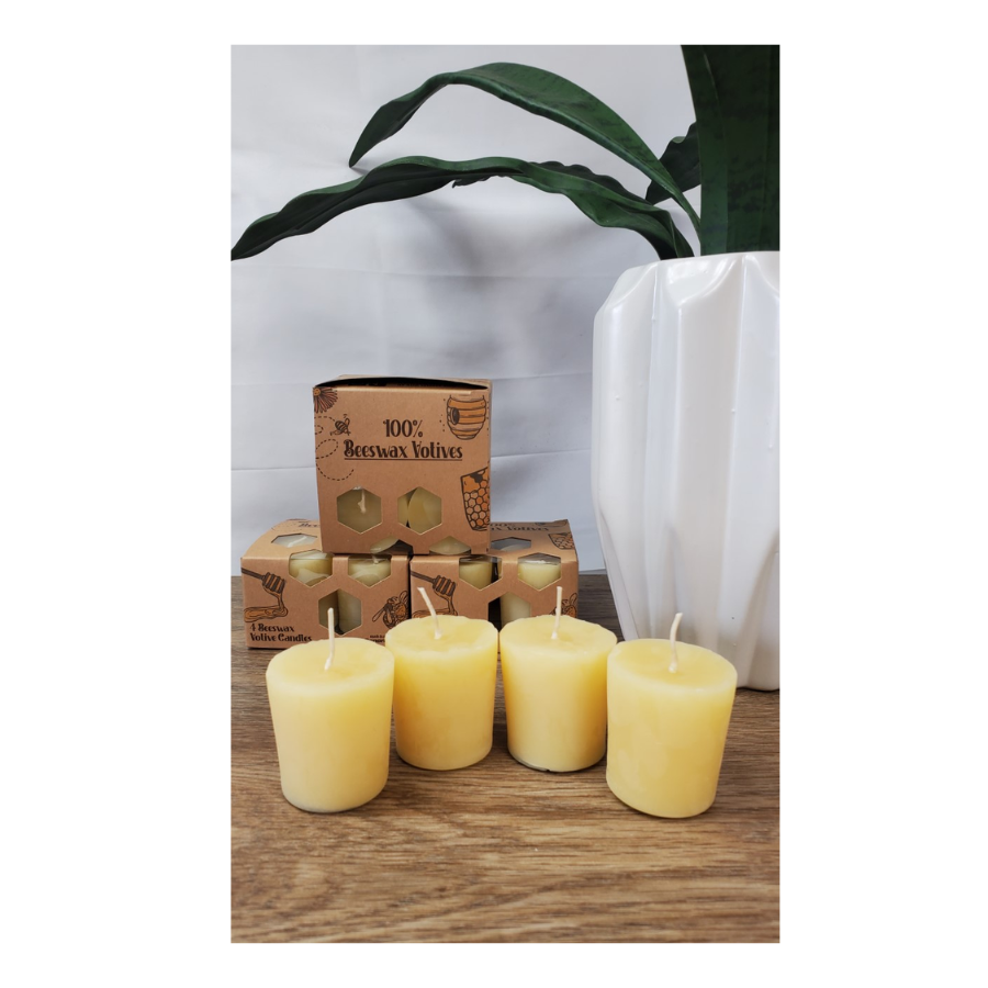 box of beeswax votives candles