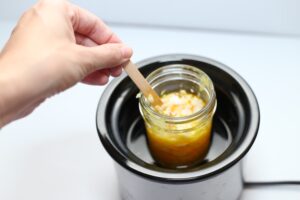 melting candle wax in double boiler