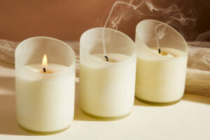 paraffin wax candles in jars 