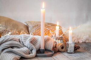 taper burning candles for home interior 